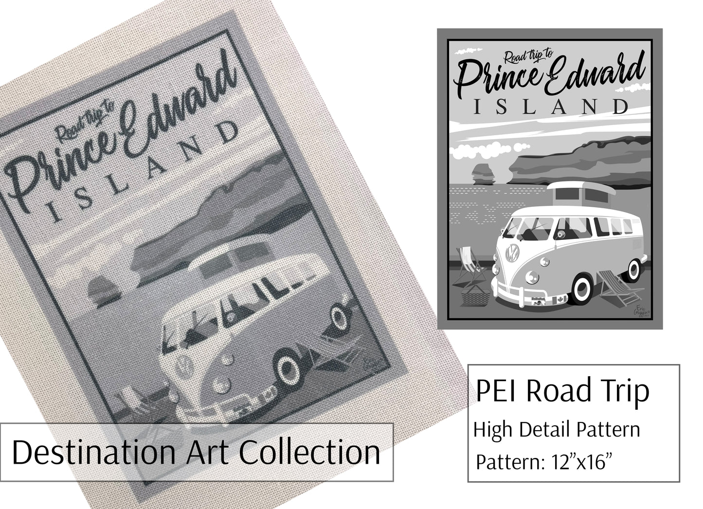 Destination Art - PEI Road Trip Black and White
