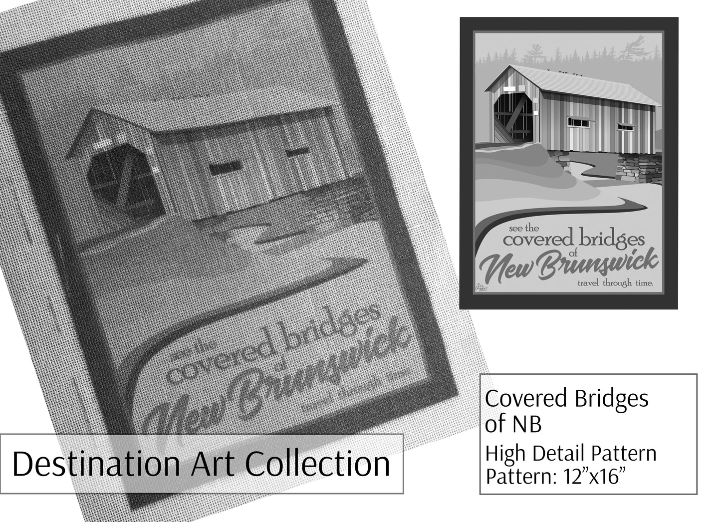 Destination Art - Covered Bridges of New Brunswick B&W