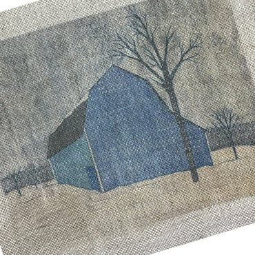Blue Barn by Karla Dawe Rug Hooking and Punch Needle Pattern