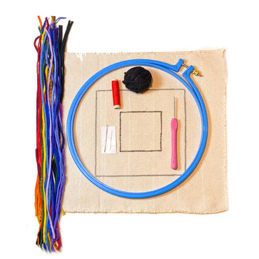 Rug Hooking Kit: Rainbow Coaster