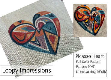 Loopy Impressions Pattern - Picaso Heart