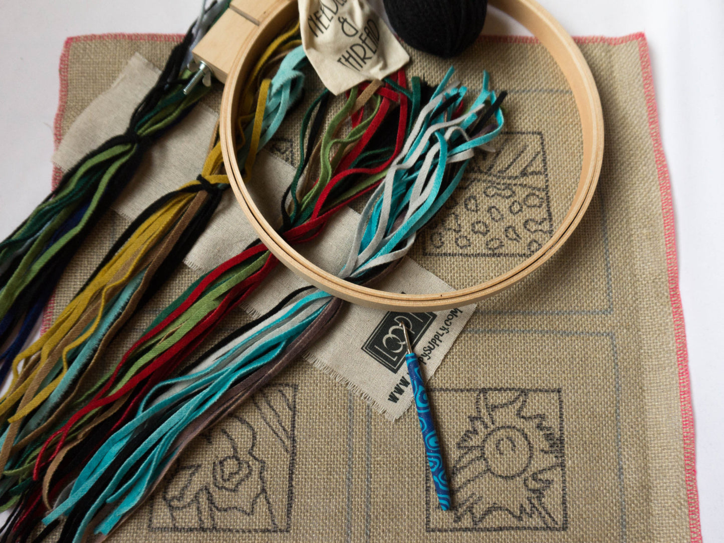 Van Gogh's Flowers Rug Hooking Kit - 4 Coasters