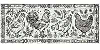 Farm Animal Runners Rug Hooking and Punch Needle Pattern