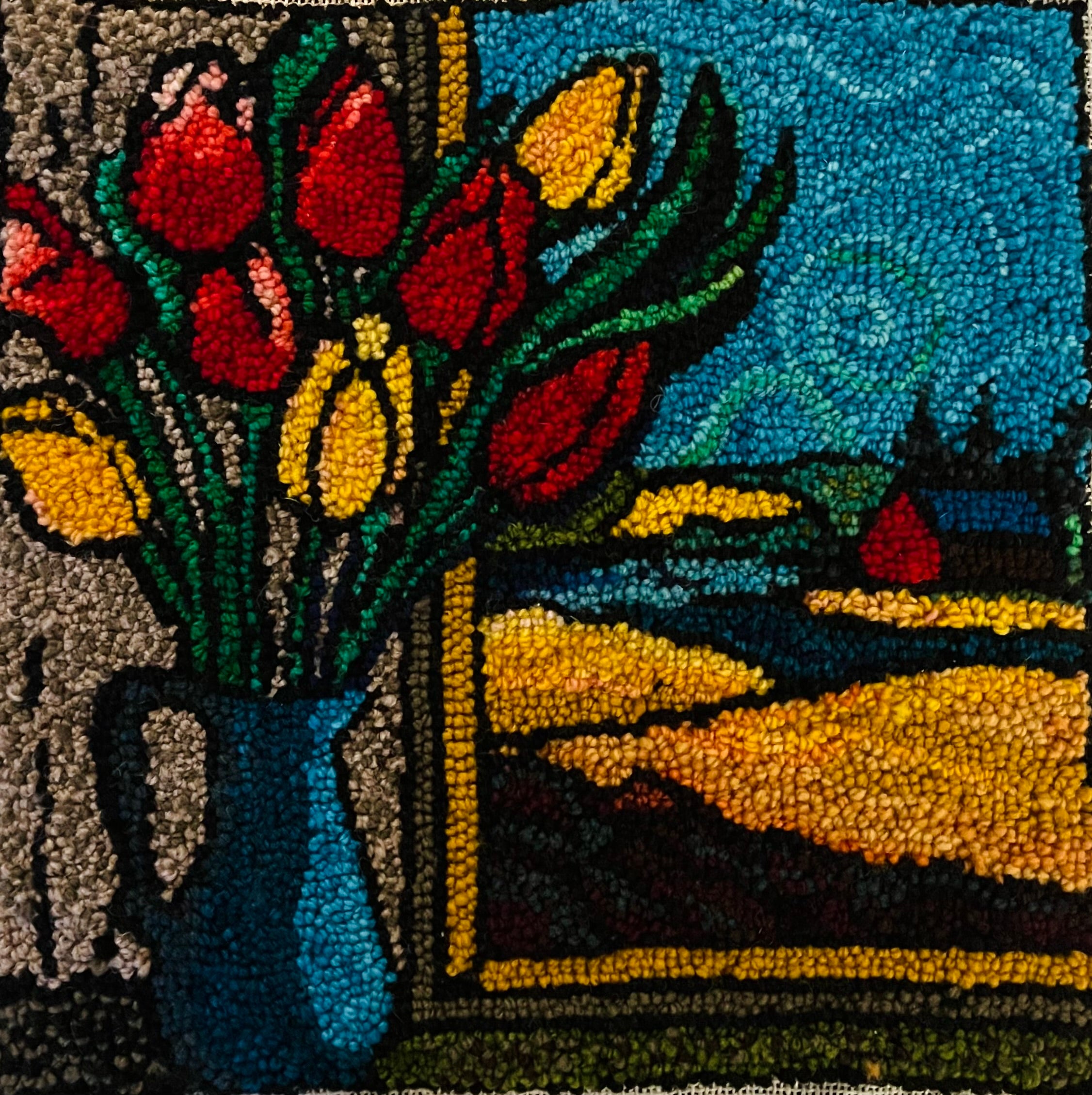 Spring Whimsy - Tulips Rug Hooking & Punch Needle pattern - Loopy Impr ...