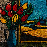Spring Whimsy - Tulips Rug Hooking & Punch Needle pattern - Loopy Impressions