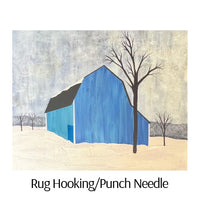Blue Barn by Karla Dawe Rug Hooking and Punch Needle Pattern