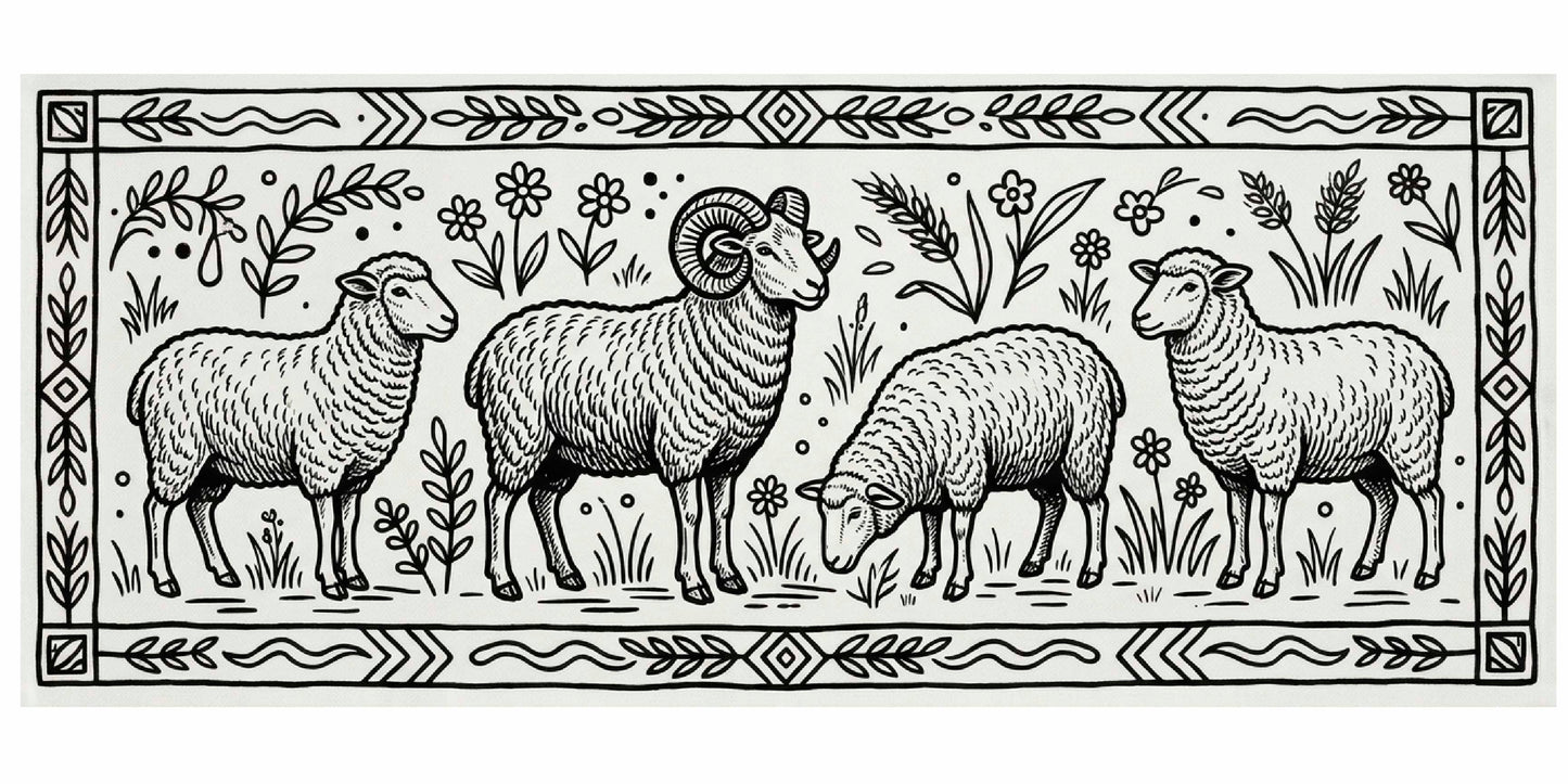 Farm Animal Runners Rug Hooking and Punch Needle Pattern