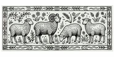 Farm Animal Runners Rug Hooking and Punch Needle Pattern