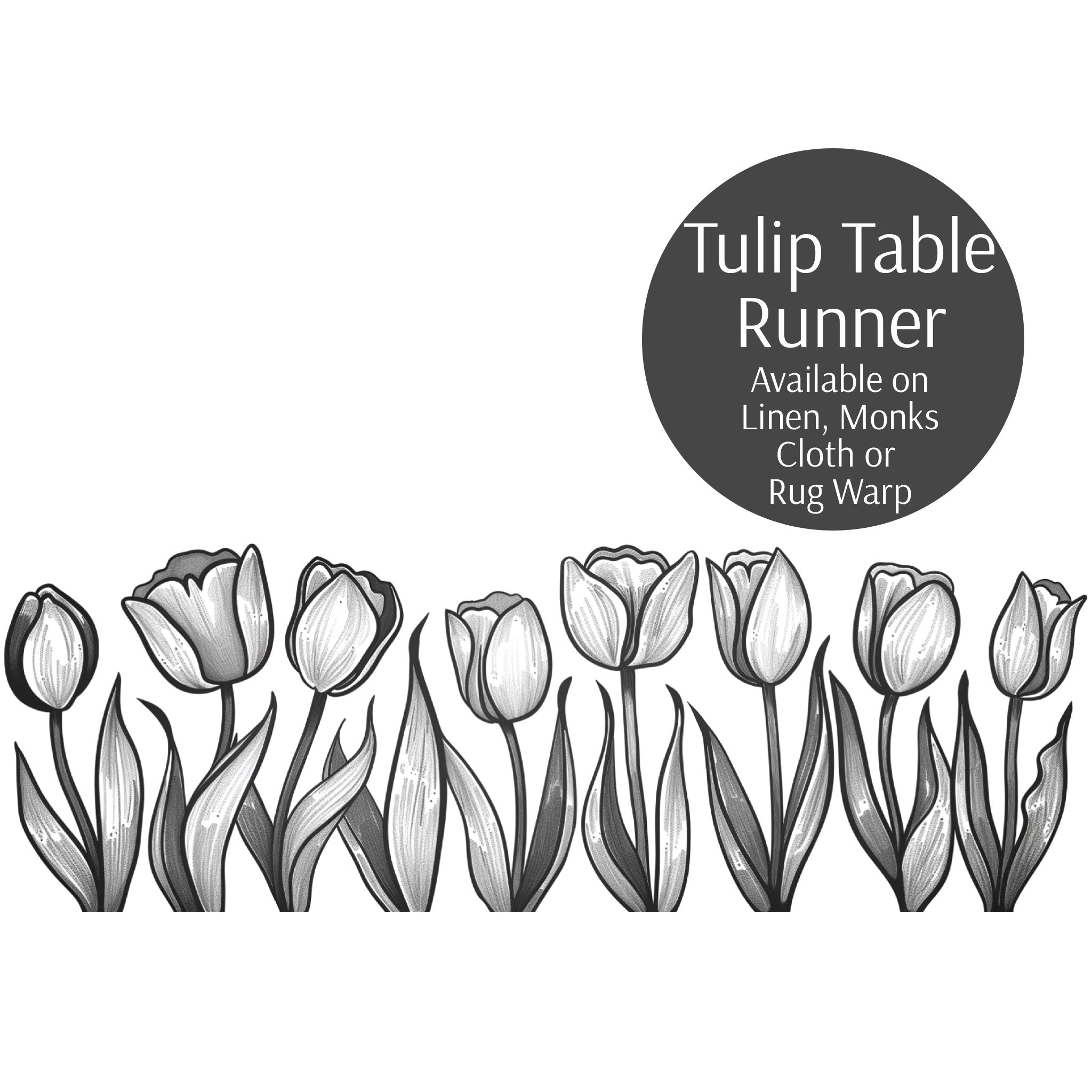Tulip Large Table Runner Rug Hooking or Punch Pattern