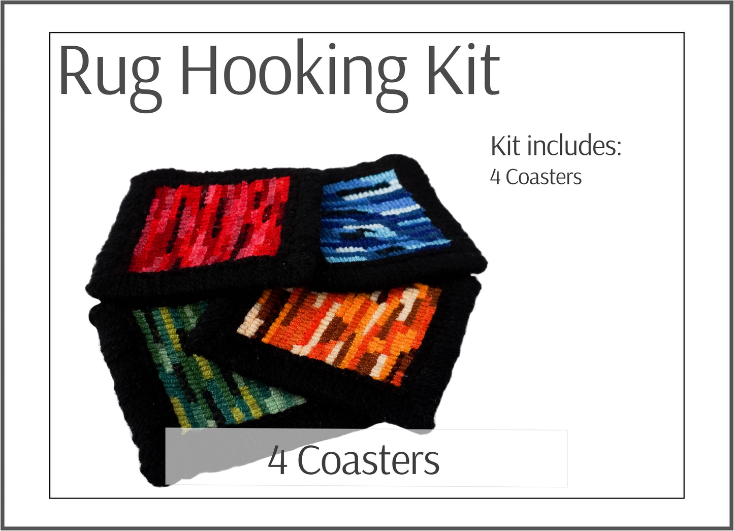 4 Coasters Rug Hooking Kit