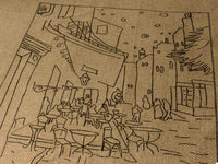 Van Gogh's Cafe Linen Pattern