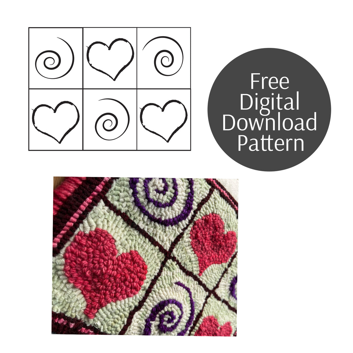 Haer Pattern Drawing Heart And Swirl Pattern