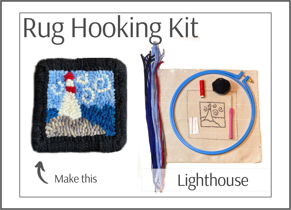 Let Hook Rug Kit Rug Hooking Kit: Lighthouse – Loopy Wool Supply