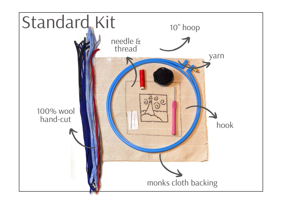 Let Hook Rug Kit Rug Hooking Kit: Lighthouse – Loopy Wool Supply